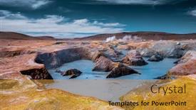  Presentation with sulfur - Cool new PPT theme with geothermal-area-named-sol-de backdrop and a gold colored foreground