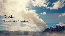  Presentation with yellowstone - Theme with geothermal energy - castle geyser yellowstone national park background and a lemonade colored foreground