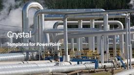  Presentation with steam - PPT theme with geothermal energy - insulated steam pipework background and a gray colored foreground
