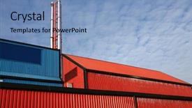  Presentation with factory - Cool new slide set with geothermal energy - modern factory unit backdrop and a teal colored foreground