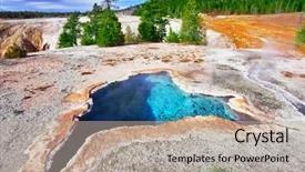  Presentation with hot spring - Beautiful theme featuring geothermal energy - most beautiful hot spring backdrop and a mint green colored foreground
