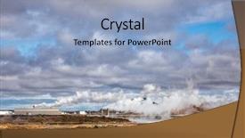  Presentation with station - PPT layouts enhanced with geothermal energy - steaming reykjanes power station reykjanesvirkjun background and a light blue colored foreground