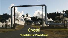  Presentation with geothermal energy - Presentation featuring geothermal energy plant new zealand background and a tawny brown colored foreground