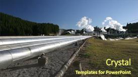  Presentation with geothermal - Colorful theme enhanced with geothermal energy plant new zealand backdrop and a tawny brown colored foreground