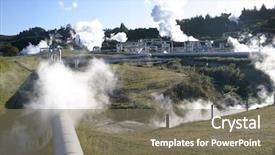  Presentation with geothermal - Audience pleasing theme consisting of geothermal energy plant new zealand backdrop and a gray colored foreground