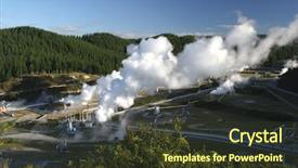  Presentation with geothermal - Colorful presentation design enhanced with geothermal energy plant new zealand backdrop and a tawny brown colored foreground