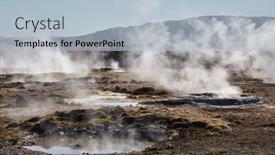  Presentation with geothermal - Beautiful PPT layouts featuring geothermal-hot-pools-in-iceland backdrop and a light blue colored foreground