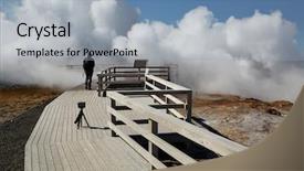  Presentation with hot springs - Presentation theme consisting of geothermal hot springs at gunnuhver background and a light blue colored foreground