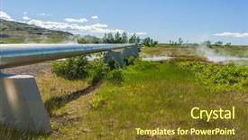  Presentation with geothermal energy - Presentation consisting of geothermal plant pipes background and a tawny brown colored foreground