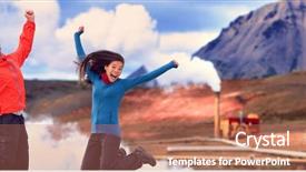  Presentation with geothermal renewable energy - Slides featuring geothermal plant renewable energy background and a coral colored foreground