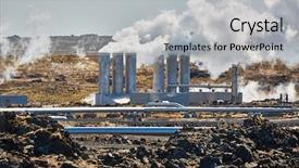  Presentation with geothermal power plant - Audience pleasing slide deck consisting of geothermal power plant in iceland backdrop and a light gray colored foreground