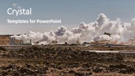  Presentation with geothermal power plant - Presentation theme consisting of geothermal power plant in iceland background and a gray colored foreground