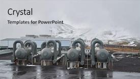  Presentation with energy power - Amazing presentation theme having geothermal power plant in iceland backdrop and a light gray colored foreground