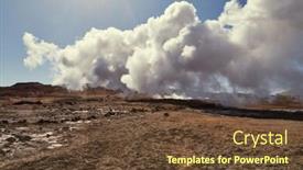  Presentation with geothermal power plant - Amazing presentation design having geothermal-power-plant-in-iceland backdrop and a tawny brown colored foreground