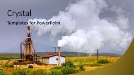  Presentation with geothermal power - Beautiful slides featuring geothermal power station in iceland backdrop and a light blue colored foreground