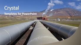  Presentation with iceland - PPT theme featuring geothermal power station in iceland background and a teal colored foreground