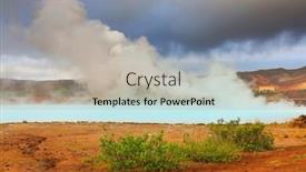  Presentation with geothermal - Slide set enhanced with geothermal region of hverir in iceland near myvatn lake iceland europe background and a mint green colored foreground