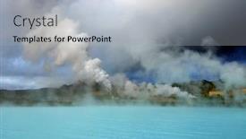  Presentation with geothermal - Presentation theme consisting of geothermal region of hverir background and a light gray colored foreground