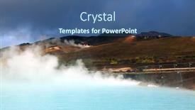  Presentation with geothermal - Slide set enhanced with geothermal region of hverir in iceland near myvatn lake iceland europe background and a ocean colored foreground