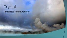  Presentation with geothermal - Presentation theme consisting of geothermal region of hverir in iceland near myvatn lake iceland europe background and a light blue colored foreground