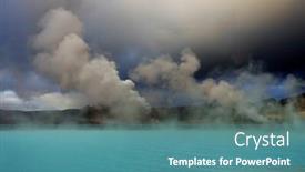  Presentation with geothermal - Audience pleasing presentation design consisting of geothermal region of hverir in iceland near myvatn lake iceland europe backdrop and a teal colored foreground