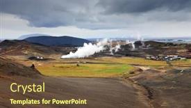  Presentation with geothermal - Audience pleasing slides consisting of geothermal-region-of-hverir backdrop and a tawny brown colored foreground
