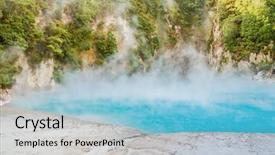  Presentation with geothermal energy - Amazing slide deck having geothermal valley waimangu near rotorua backdrop and a light blue colored foreground