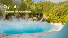  Presentation with geothermal - Theme with geothermal valley waimangu near rotorua background and a tawny brown colored foreground