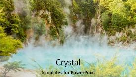  Presentation with geothermal - Colorful PPT layouts enhanced with geothermal valley waimangu near rotorua backdrop and a soft green colored foreground