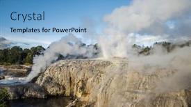  Presentation with high quality - Presentation enhanced with geothermal-volcanic-park-with-geysers background and a light blue colored foreground