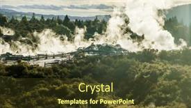  Presentation with high quality - PPT theme having geothermal-volcanic-park-with-geysers background and a tawny brown colored foreground