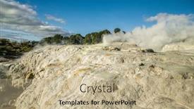  Presentation with high quality - Theme enhanced with geothermal-volcanic-park-with-geysers background and a mint green colored foreground