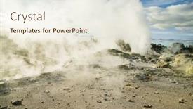  Presentation with high quality - Slides consisting of geothermal-volcanic-park-with-geysers background and a sky blue colored foreground