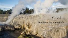  Presentation with high quality - PPT theme with geothermal-volcanic-park-with-geysers background and a coral colored foreground