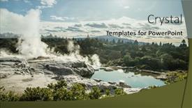  Presentation with high quality - PPT theme with geothermal-volcanic-park-with-geysers background and a lemonade colored foreground