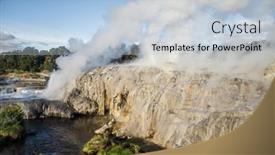  Presentation with high quality - Theme with geothermal-volcanic-park-with-geysers background and a light blue colored foreground