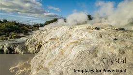  Presentation with high quality - PPT theme enhanced with geothermal-volcanic-park-with-geysers background and a coral colored foreground