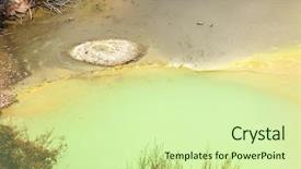  Presentation with geothermal - Beautiful slide set featuring geothermie - image of geothermal activity backdrop and a soft green colored foreground