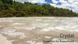  Presentation with geothermal - Presentation design with geothermie - image of geothermal activity background and a mint green colored foreground