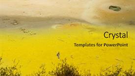  Presentation with geothermal - Presentation theme featuring geothermie - image of geothermal activity background and a gold colored foreground