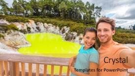  Presentation with new zealand - Colorful slides enhanced with geothermie - new zealand tourist attraction couple backdrop and a coral colored foreground