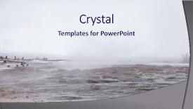  Presentation with geothermal - Amazing theme having geothermie - tourists visiting steaming geothermal pools backdrop and a  colored foreground