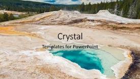  Presentation with geothermal - Slide set featuring geothermie - turquoise blue geothermal pool background and a soft green colored foreground