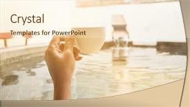  Presentation with hot spring - Cool new presentation theme with free heat - rear view of asian mature backdrop and a  colored foreground