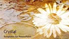  Presentation with flower vintage - Amazing presentation theme having gerbera border - abstract textured vintage background backdrop and a yellow colored foreground