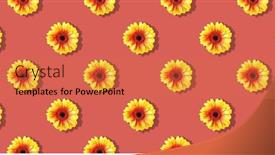  Presentation with gerbera daisies - Slides enhanced with gerbera-daisies-seamless-pattern-yellow background and a red colored foreground