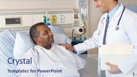  Presentation with nurse a male patient - Colorful slide set enhanced with senior male patient on ward backdrop and a sky blue colored foreground