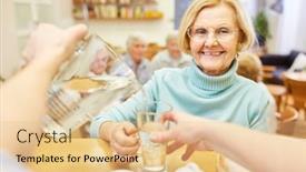  Presentation with geriatric - Slide deck enhanced with geriatric-nurse-pours-water background and a lemonade colored foreground