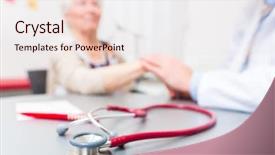  Presentation with geriatric - Colorful PPT theme enhanced with geriatric patient - doctor sitting with pensioner backdrop and a lemonade colored foreground