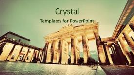  Presentation with german - Colorful presentation enhanced with german brandenburger tor in berlin backdrop and a mint green colored foreground